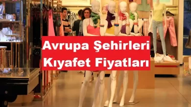 Avrupa Şehirleri Kıyafet Fiyatları